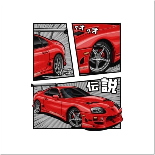 Supra MK-4 Manga Series (Red) Posters and Art